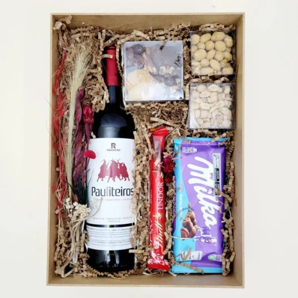 Cesta com Vinho e Chocolates - Image 2
